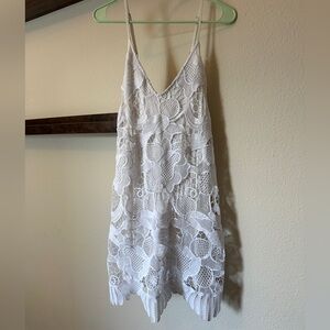 Express White Sundress-Coverup with lace detailing.